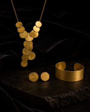 Coin Neckpiece Set with Solid Chur Bangle